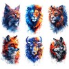 6 Sheets Temporary Lion Tattoo Fox Tattoo Bison Tattoo Wolf