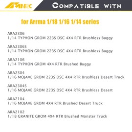 NMNRC Alum 2Pcs Front Rear Differential Diff Gear Kit Compatible with Arrma 1/18 Granite Grom 1/14 Typhon Grom 1/16 Mojave Grom Series Upgrades Part Red