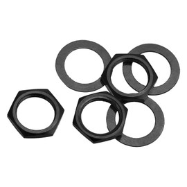 MECCANIXITY 3 Set Guitar Nuts and Washers 3/8" Guitar Input Output Jack Socket Nuts Black for Guitar Bass