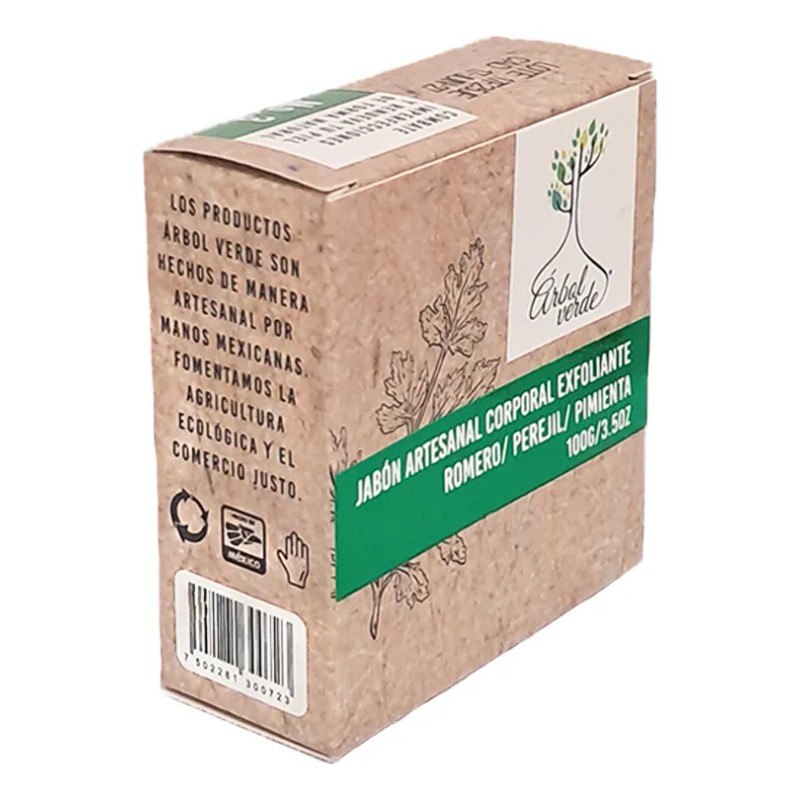 Jabón Árbol Verde Exfoliante Vegano Corporal 100 Gr