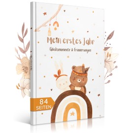 EULENTALER® The Baby Diary (Boho), Creatively & Thoughtfully Designed by Pedagogues, My First Year, DIN A4, Baby Album, Memory Book for Writing in