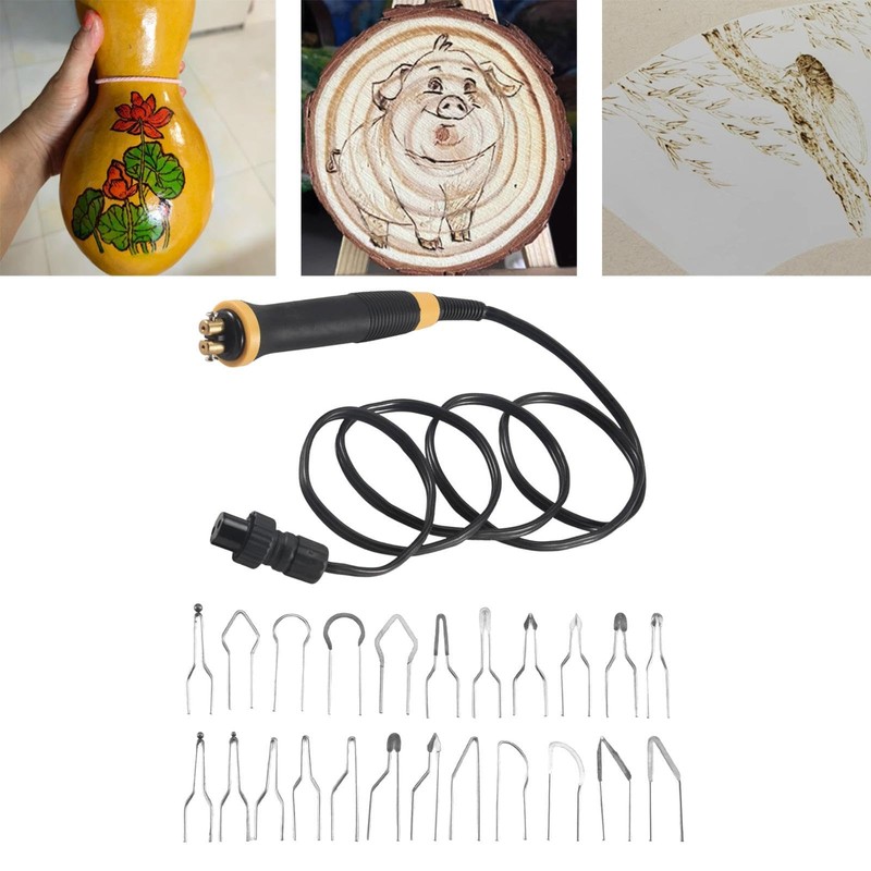 Colcolo Wood Burning Kit Pyrography Pen 21 Wire Tips Non