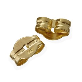 NKlaus 40483 Set of 2 x 1 Pair 333 Yellow Gold 8 Carat Gold 5.5 mm Counter Stud Earrings Pousette Ear Nut Butterfly Clasp Hole 0.75 mm, Yellow Gold