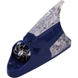Riloer Car Auto Vehicle Decorative Aerial Shark Fin Type Antenna Wind Power Led Light, Shark Fin Signal Antenna, Car Antenna Car Radio Shark Warning Flash Lamp for AM/FM Car Roof Radio, Blue