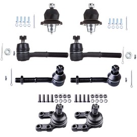 SCITOO 8pcs Front Suspension Kit Inner Outer Tie Rod End fit 1987-1992 for Nissan Pathfinder 1995-1996 for Nissan Pickup 1986-1994 for Nissan D21 Upper Lower Ball Joint