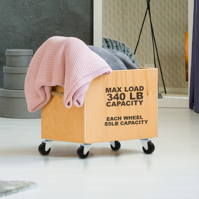 24 Pack 2" Swivel Caster Wheels Hard Rubber Base with