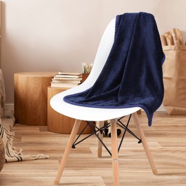 PiccoCasa Pet Dog Blanket Fluffy Fleece Soft and Warm Puppy Bed Blanket Throw Washable Cover Blanket Navy Blue 60cm x 80cm