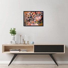 Wieco Art Framed Canvas Wall Art Composition VII, 1913 by Wassily Kandinsky Classic Abstract Famous Paintings Reproductions Canvas Wall Art for Home Decoration