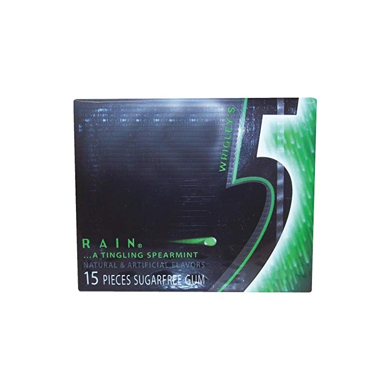 Rain Sugar Free Gum, 15-Piece Packages (Pack of 10)