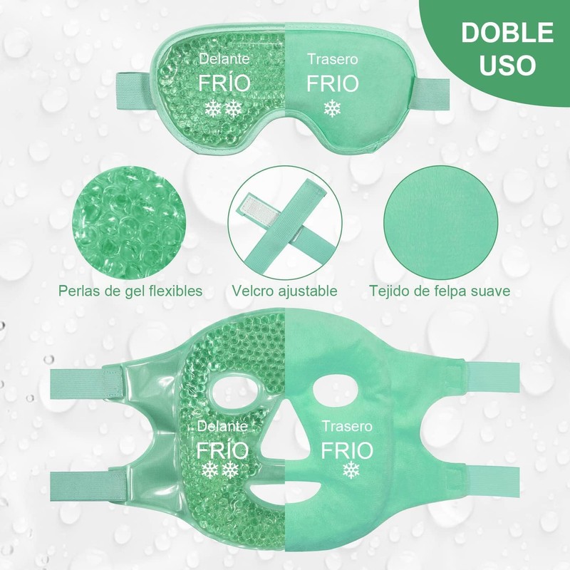 2PCS Máscara de Hielo para Ojos y Cara, Antifaz de