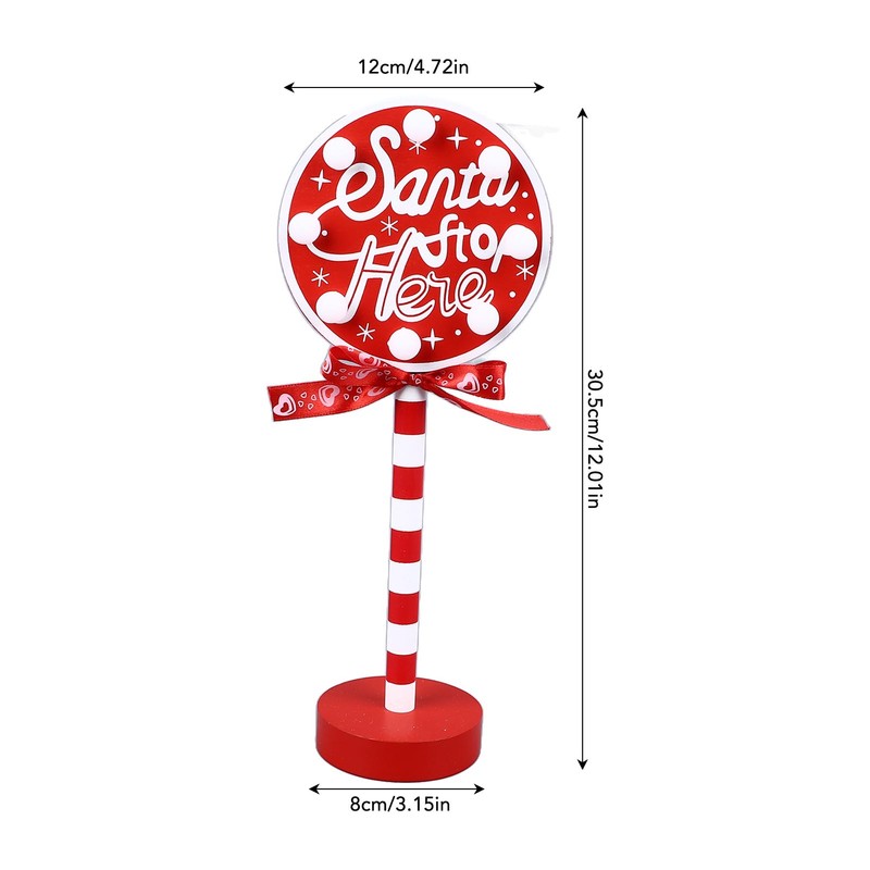 Christmas Stop Here Decor Metal Solid Wood LED Delicate Santa
