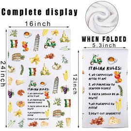 MYSOMY Italian Kitchen Towels Italian Kitchen Decor Italian Hand Towel Italian Chef Gifts Italian Rules Dish Towel (Italian rules UK)