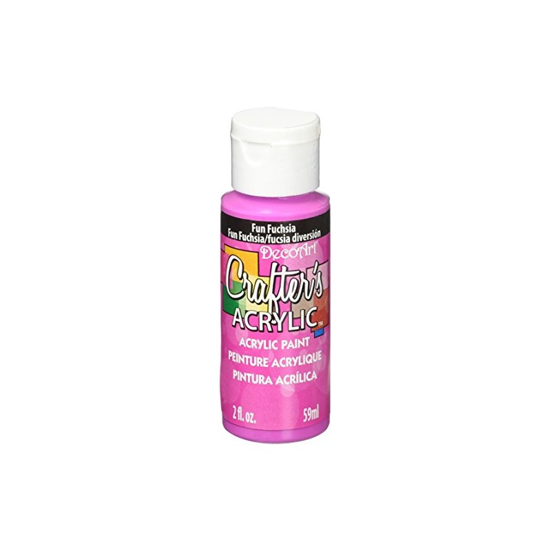 DecoArt DCA99-3 Crafter's Acrylic Paint, 2-Ounce, Fun Fuchsia
