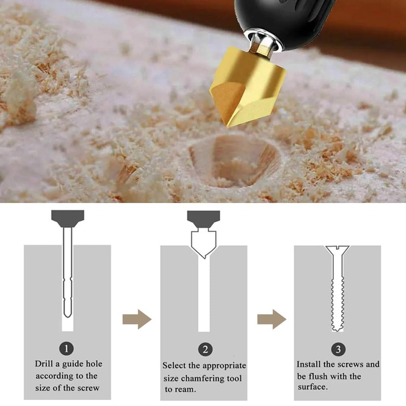 GYSRXS 23 Piece Countersink Drill Bit Set 6×Countersink 7×Trend Drill