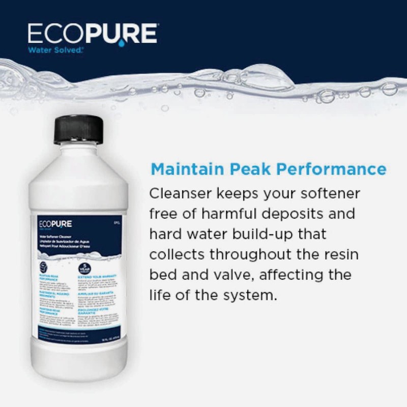 EcoPure Water Solved Water Softener Cleaner Liquid 16 oz.