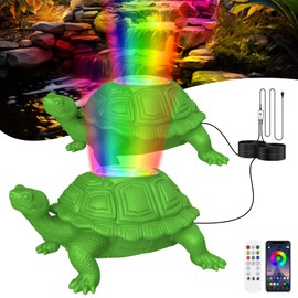 OSREE Pond Light LED Underwater with 12V Transformer, 6W Turtle Pond Lights with APP, IP68 Waterproof Fountain Lights with Long Cables for Ponds Fountain Waterfall Yard Water Feature, 2 SpotLights