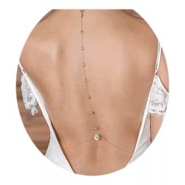 StoneFans Collar Joyeria Espalda Boda Novia Diamante Fiesta Elegante