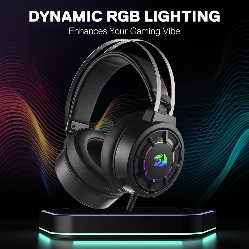 Redragon H314 RGB Gaming Headset - Wired Computer Headset with