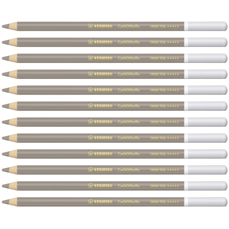 STABILO 1400/706"Carb0thello Chalk-Pastel" Colouring Pencil - Warm Grey 4 (Pack