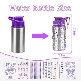 Kids Gift Girls Decorate Your Own Water Bottle for Girls Arts and Crafts for Kids Ages 8-12 Toys for Girls 8-10 Year Old Girl Gem Stickers Kit Ideas Birthday Gift