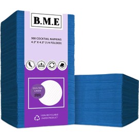 500 Pack Blue Cocktail Napkins- Bulk Paper Napkins Eco-Friendly- Disposable Square Bar Napkin for Parties- Soft & Absorbent Dinner Napkins- Beverage Napkins for Weddings, Restaurants and Everyday Use