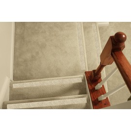 No-Slip Strip - CarpetKrin Nosing for Carpeted Stairs, 5Pcs, (22x2 Inches; Beige-Gravel Color with SG3 Traction)