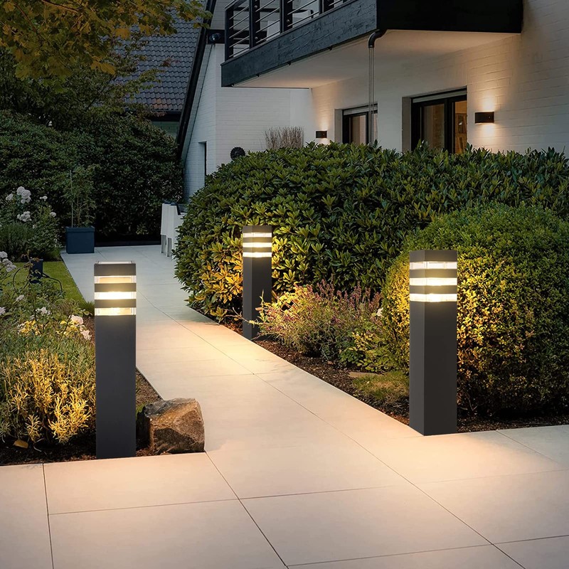 SLAWA 23.6In Pathway Lights Black E26 Outdoor Landscape Path Lights