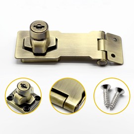 Safety Hasp with Lock Hasp Lockable Device Cabinet Lock Latch Lock Hasp with Padlock Hasp Lock Hasp Drawer Cabinet Lock Pack of 2