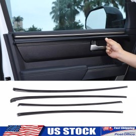 Ynei 4PCS Matt Black Interior Door Panel Trim Strip Set Fits Tundra CrewMax 2022-2025