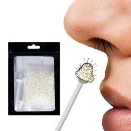 Kit de cera for depilación unisex for nariz y orejas, 7.05 oz de perlas de cera dura hipoalergénica con 32 aplicadores, depilación rápida sin dolor de