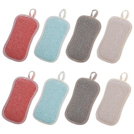 Healeved 2sets Multi-Purpose Kitchen Dishwasher Scourers Non Scratch Black Sponge 8pcs*2