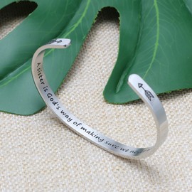JoycuFF Sister Bracelets for Women Inspirational Bangle Cuff for Women Cousins Sisters Birthday Christmas Gifts for Her with Hidden Message A Sister Is God's Way of Making Sure We Never Walk Alone