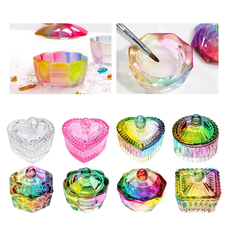 Nails Art Glass Acrylic Dappen Dish Crystal Bowl Liquids Crystal