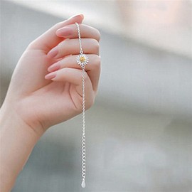 Silver bracelets for womens, daisy bracelets, Adjustable bracelets for girls,Bracelet 925 Sterling Silver Daisy Bracelet Daisies Pendant Flower Bracelet Adjustable Bangle Jewellery for Women Girl gift