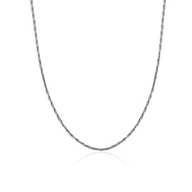 FOSIR Mens Womens Surgical Stainless Steel Thin Chain Necklace 2mm,18-30 Inches