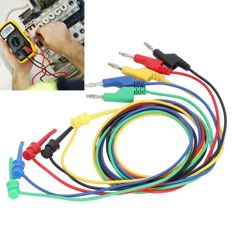 5Pcs Banana Test Lead Multi Meter Testing Cable Line Wire