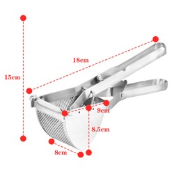 Zeripikfoasp Potato Ricer, Potato Masher Made of Rustproof, Potato Ricer Stainless Steel, Sturdy, Mashed Potatoes, Stainless Steel, Easy to Clean, Dishwasher Safe, for Vegetable Porridge, Fruit