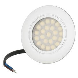JungesLicht Trevi LED Recessed Light 4 Watt 230 Volt IP44 Furniture Light Ultra Flat 20 mm Rustproof Plastic Recessed Spotlight 300 Lumen (Warm White 3000 K)