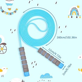 Flintronic Skipping Ropes for Children, 2 Pack Adjustable Jumping Rope for Kids, 2.6m Skipping Rope with Skin-Friendly Foam Handles, Soft Jump Rope fo