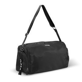 C&F BOGMOST Small Travel Duffel Bag Foldable Waterproof Gym Bag for Gym Beach Swim Bag Men Women Duffle Bag Lightweight Oxford Cloth Sports Bag, A1-Black-Small & Shoe Compartment, 15 INCHES