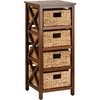 eHemco 4 Tier X-Side End Storage Cabinet with 4 Wicker