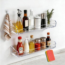 EIIXMSO Floating Shelves for Wall, Acrylic, Clear, 2 Count