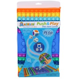alldoro 63071 Push & Play The Next Level Numbers and Colours Dice Game, Pop it Board Game, Bubble Push Toy, Finger Toy for Stress Relief, for Kids & Adults, Approx 32.5 x 19 cm, Rainbow