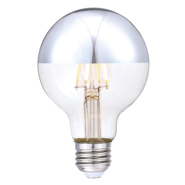 Westinghouse Lighting 5169100 4.5 Watt (40 Watt Equivalent) G25 Dimmable Half Chrome Filament LED Light Bulb, E26 Medium Base, Single