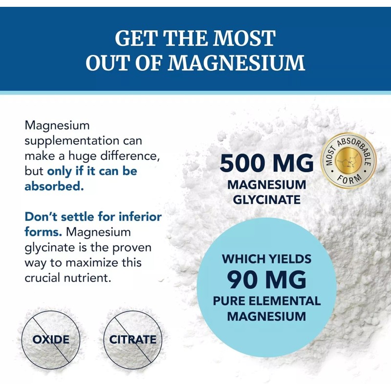 Nobi Magnesium Citrate Complex 500 MG High Absorption Formula Relaxation,