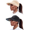 2 Pieces Sun Visor Hats UV Protection Caps Summer Wide