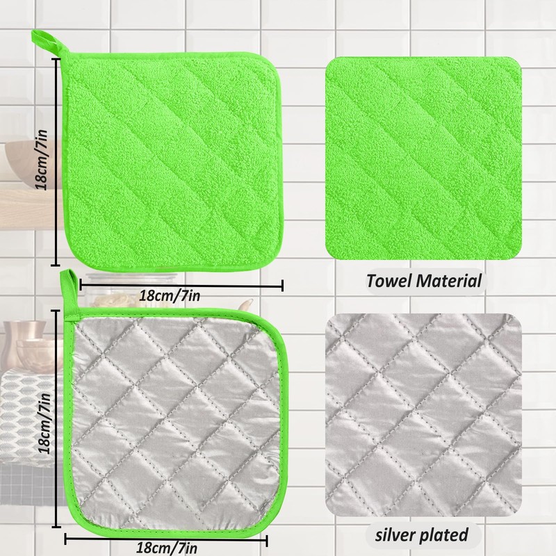 5 Pack Terry Cloth Pot Holders for Kitchen Heat Resistant,