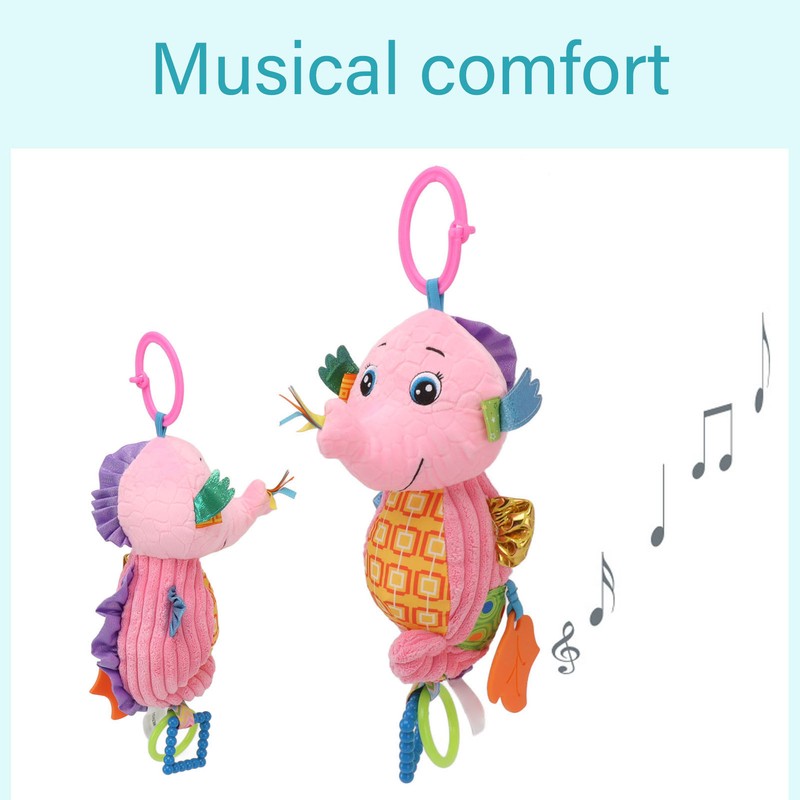 Stuffed Hanging Rattle Doll Soft Sea Horse Cartoon Hanging Plush