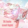 Bubble Blower 76 Holes Large Electric Bubble Shooting Toy with