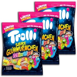 Trolli Sour Fireflies MixUp! 3 x 150 g Sour Fruit Gum Pack of 3